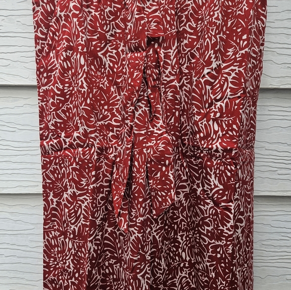 Club Manaco Designer Belted Pants Cherry White Silky Cream Pockets Flare M NWT - Picture 12 of 15